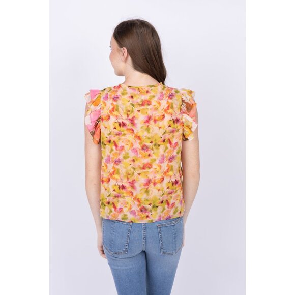 Misa Los Angeles Emi Top Golden Floral Mix Size L - Picture 13 of 14